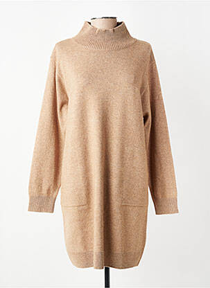 Robe pull coupe droite manches longues marron OUI femme