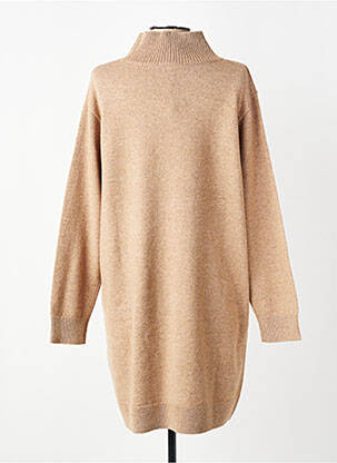 Robe pull coupe droite manches longues marron OUI femme