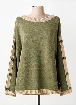 Pull coupe droite manches longues vert DIANA GALLESI femme