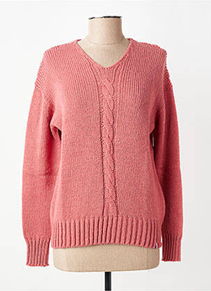 Pull coupe droite manches longues rose PULL & MAILLE femme
