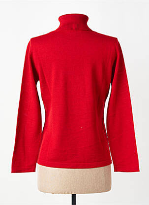 Pull col roulé coupe cintrée manches longues rouge DANEVA femme