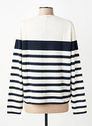 Pull coupe droite manches longues blanc ESTHEME femme