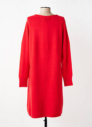 Robe pull coupe droite manches longues rouge OUI femme
