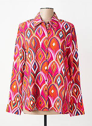 Chemisier imprimé fantaisie manches longues orange LIKE ME. femme