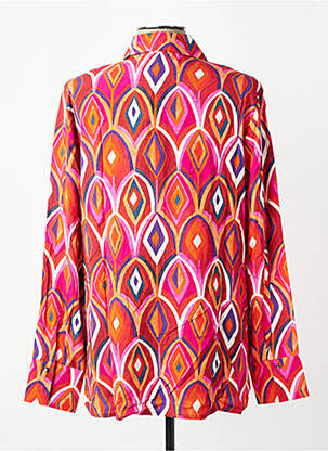 Chemisier imprimé fantaisie manches longues orange LIKE ME. femme