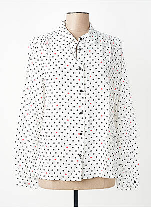 Chemisier tissage crêpe manches longues blanc I BLUES femme