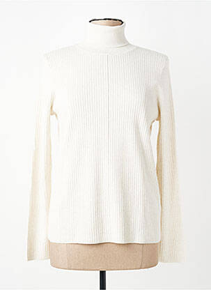 Pull col roulé coupe cintrée manches longues blanc OUI femme