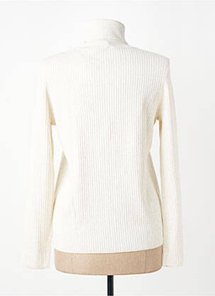Pull col roulé coupe cintrée manches longues blanc OUI femme
