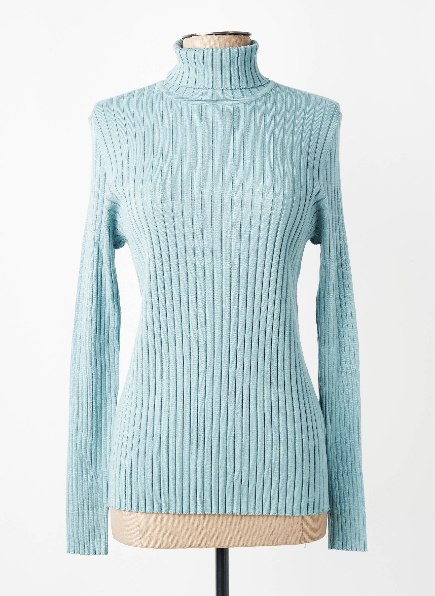 Pull col roulé coupe cintrée manches longues bleu BETTY BARCLAY femme