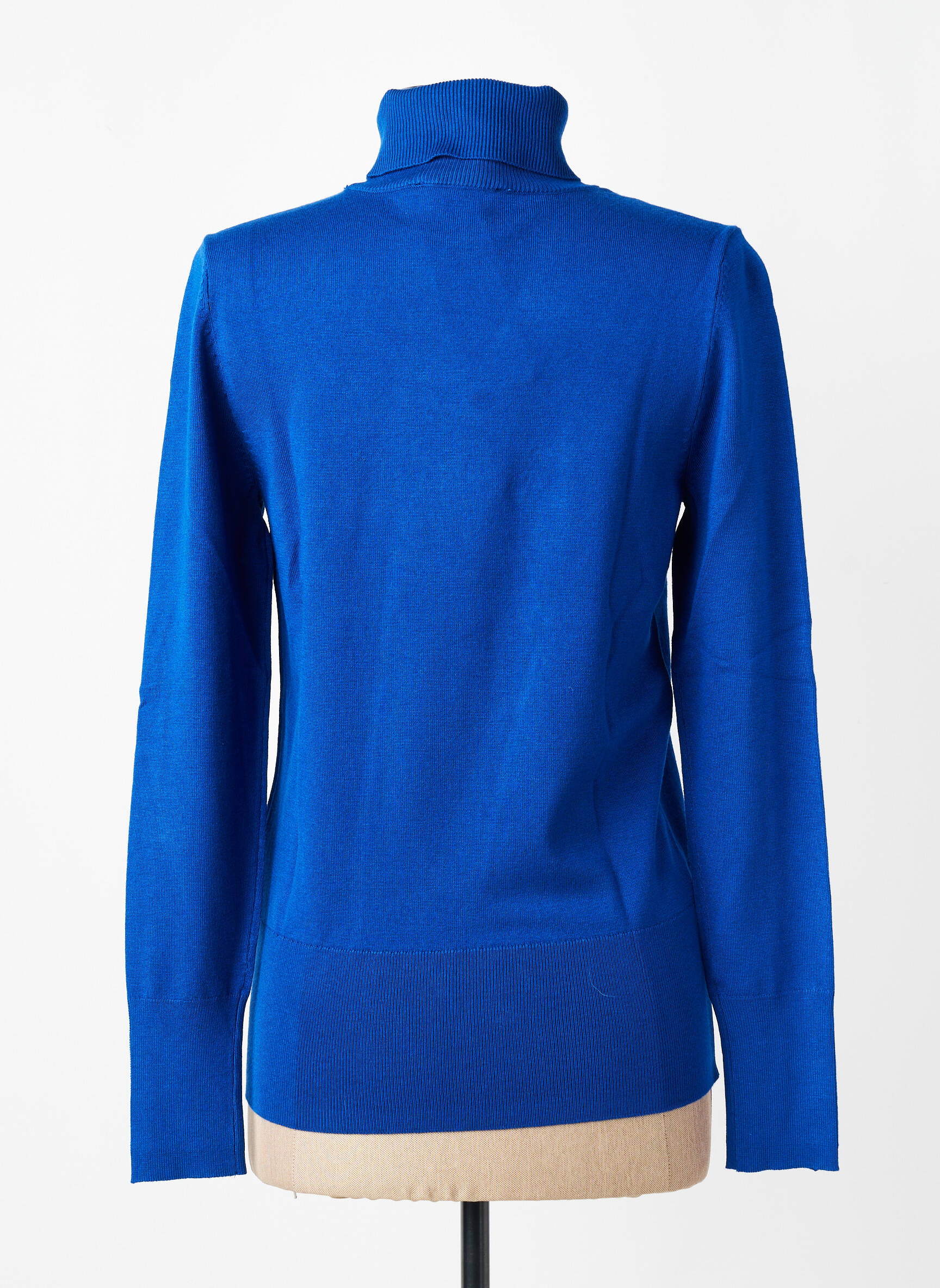 Pull col roulé coupe cintrée manches longues bleu BETTY BARCLAY femme