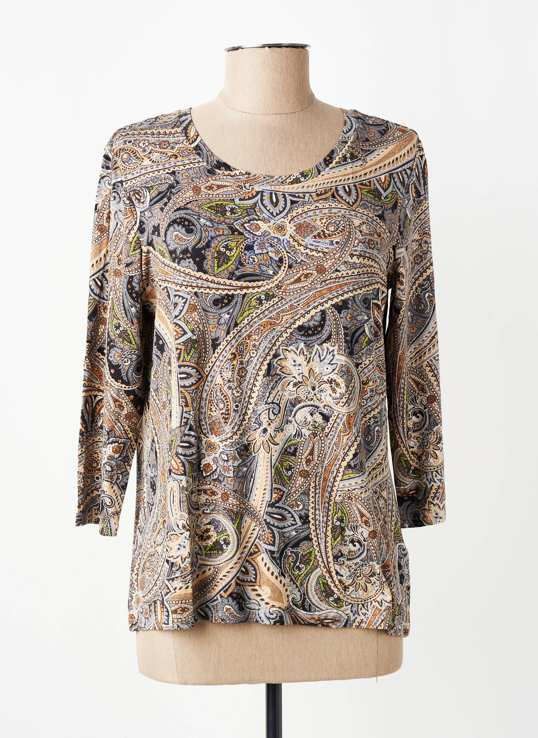 T-shirt manches 3/4 manches 3/4 marron BETTY BARCLAY femme