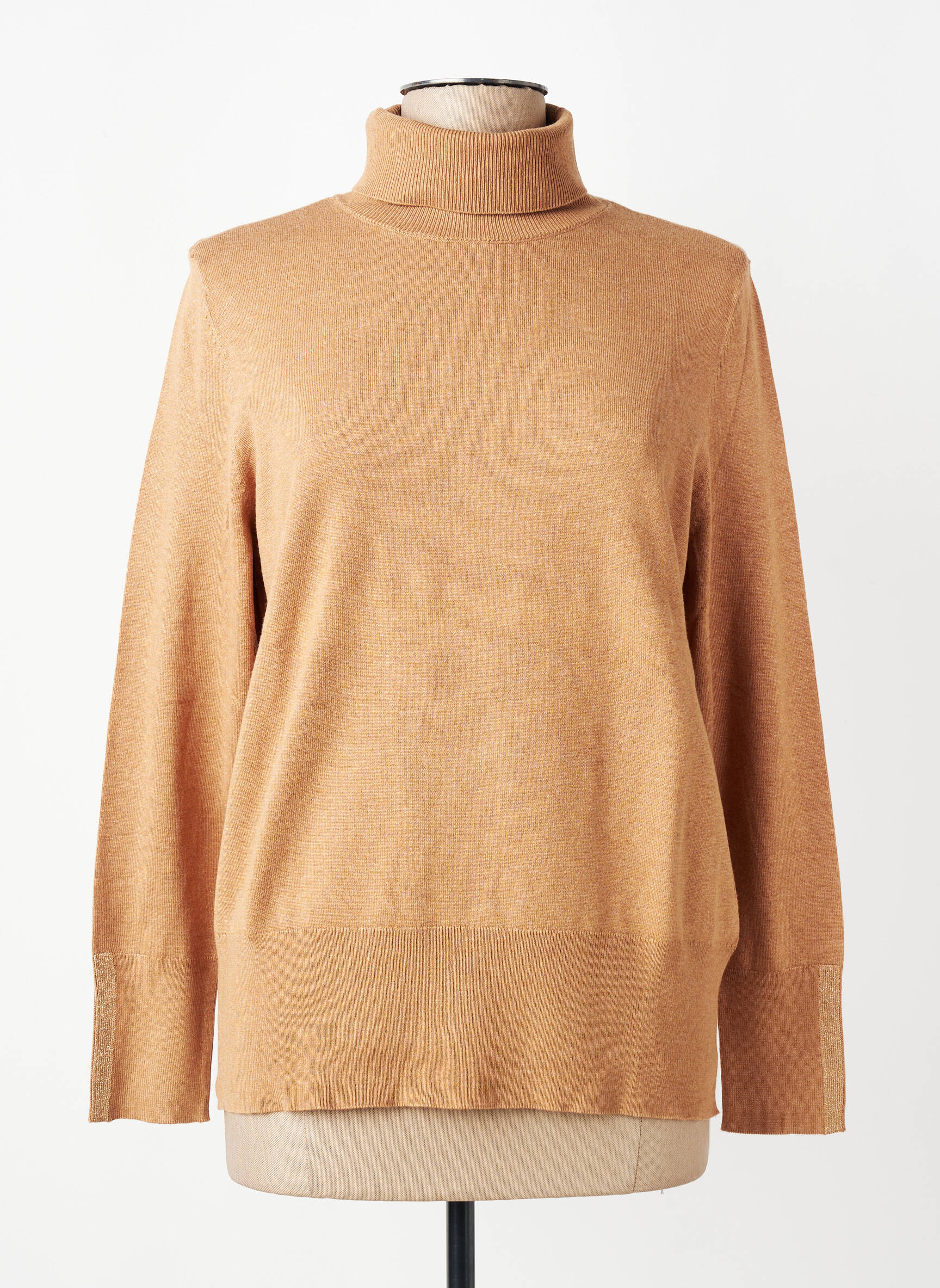 Pull col roulé coupe cintrée manches longues marron BETTY BARCLAY femme