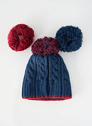 Bonnet bord-côtes bleu CABAÏA garçon