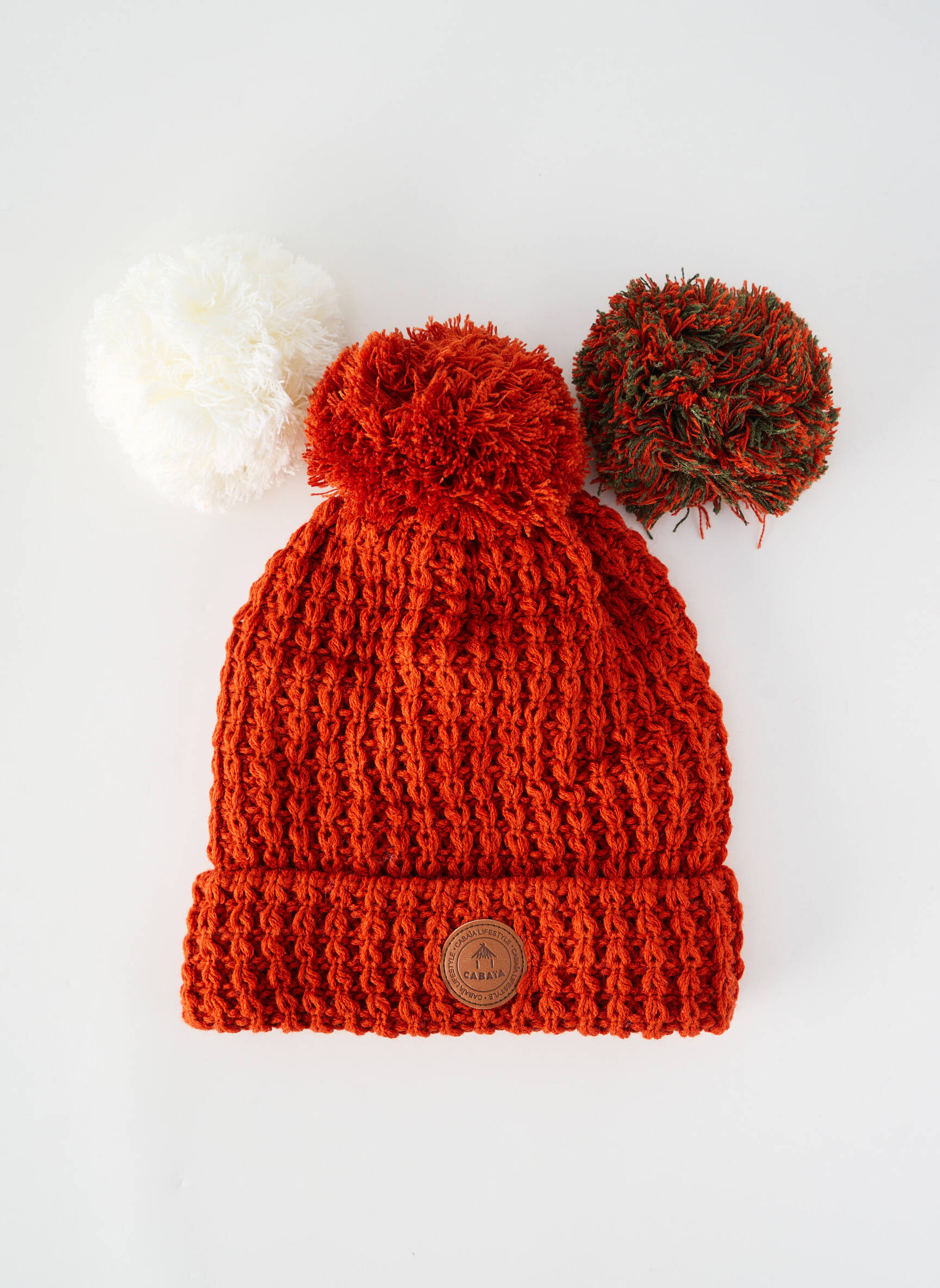 Bonnet doublure textile orange CABAÏA homme