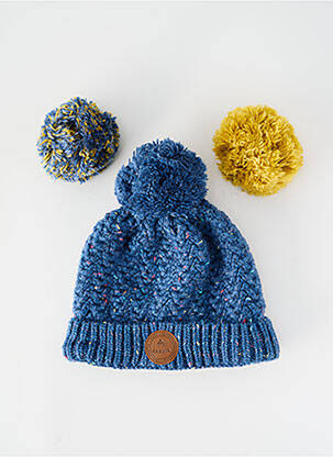 Bonnet bord-côtes bleu CABAÏA garçon