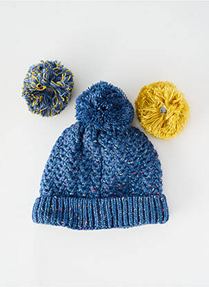 Bonnet bord-côtes bleu CABAÏA garçon