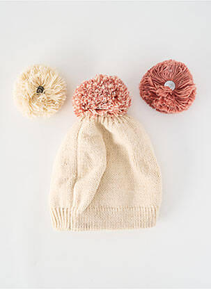 Bonnet bord-côtes beige CABAÏA fille