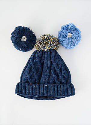 Bonnet bord-côtes bleu CABAÏA garçon