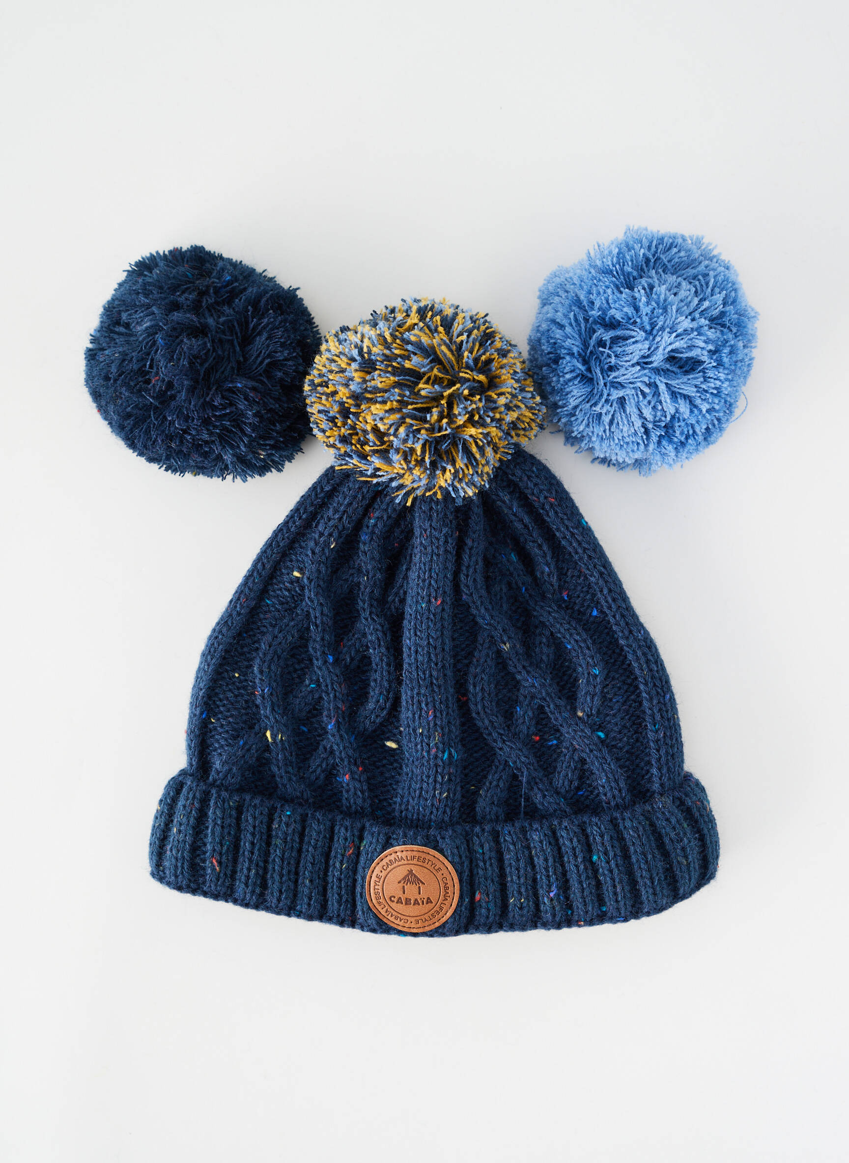 Bonnet bord-côtes bleu CABAÏA garçon