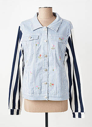 Veste casual poignets boutonnés avec fente bleu MAISON ONADO femme