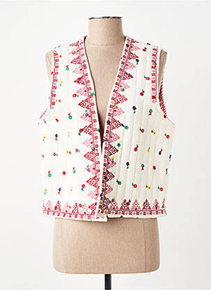 Gilet sans manche coupe droite beige OTTANTOTTO femme