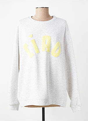 Sweat-shirt broderie manches longues gris OTTANTOTTO femme
