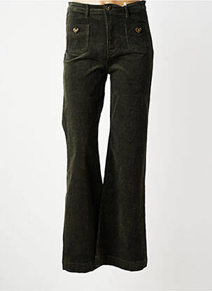 Pantalon flare stretch taille haute vert MAISON ONADO femme