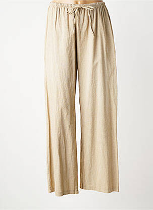 Pantalon large tissage crêpe taille normale beige OTTANTOTTO femme