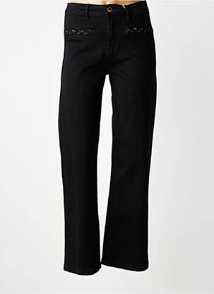 Jeans coupe droite taille haute taille haute noir MAISON ONADO femme