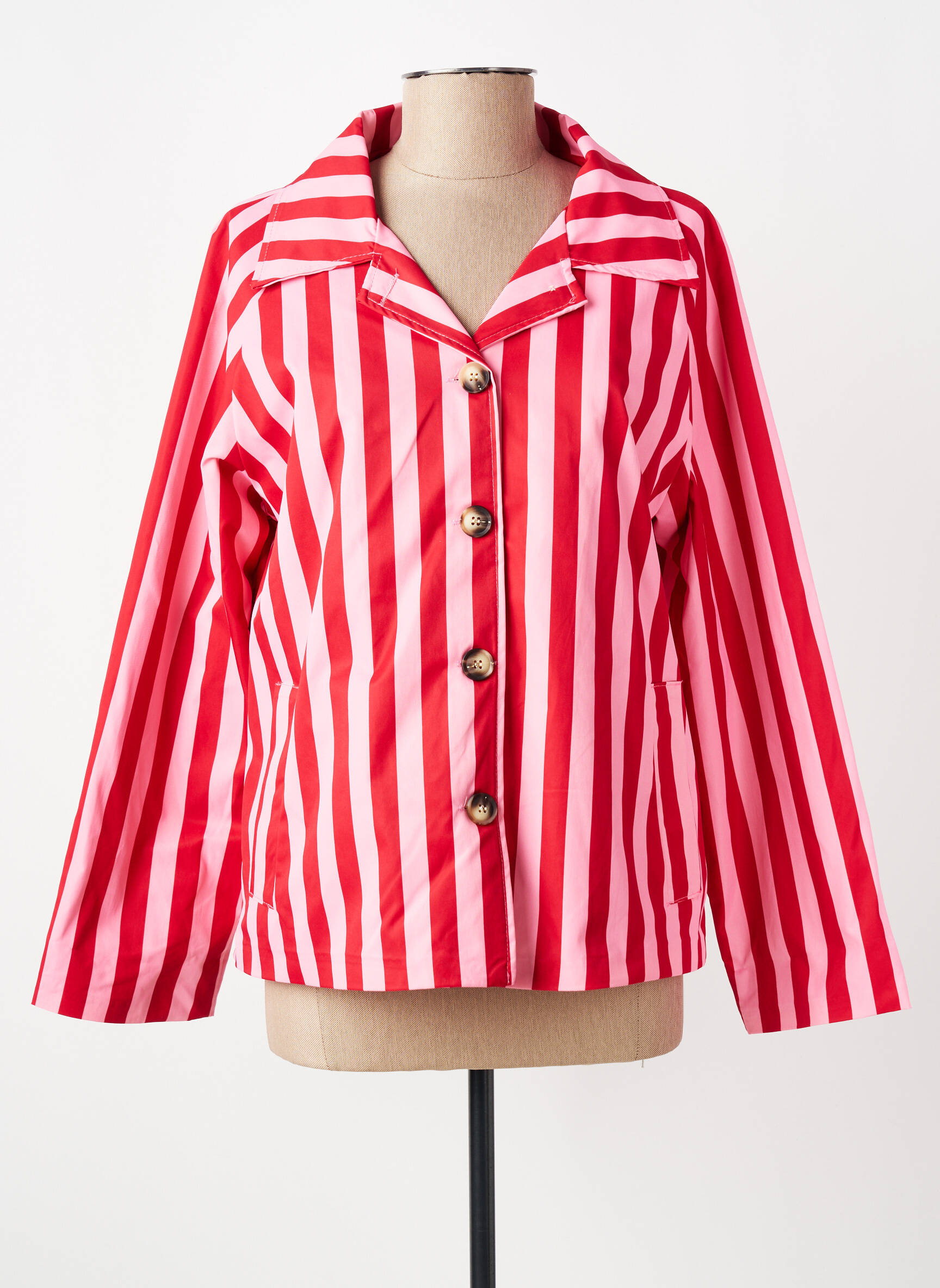 Veste casual col tailleur rouge OTTANTOTTO femme