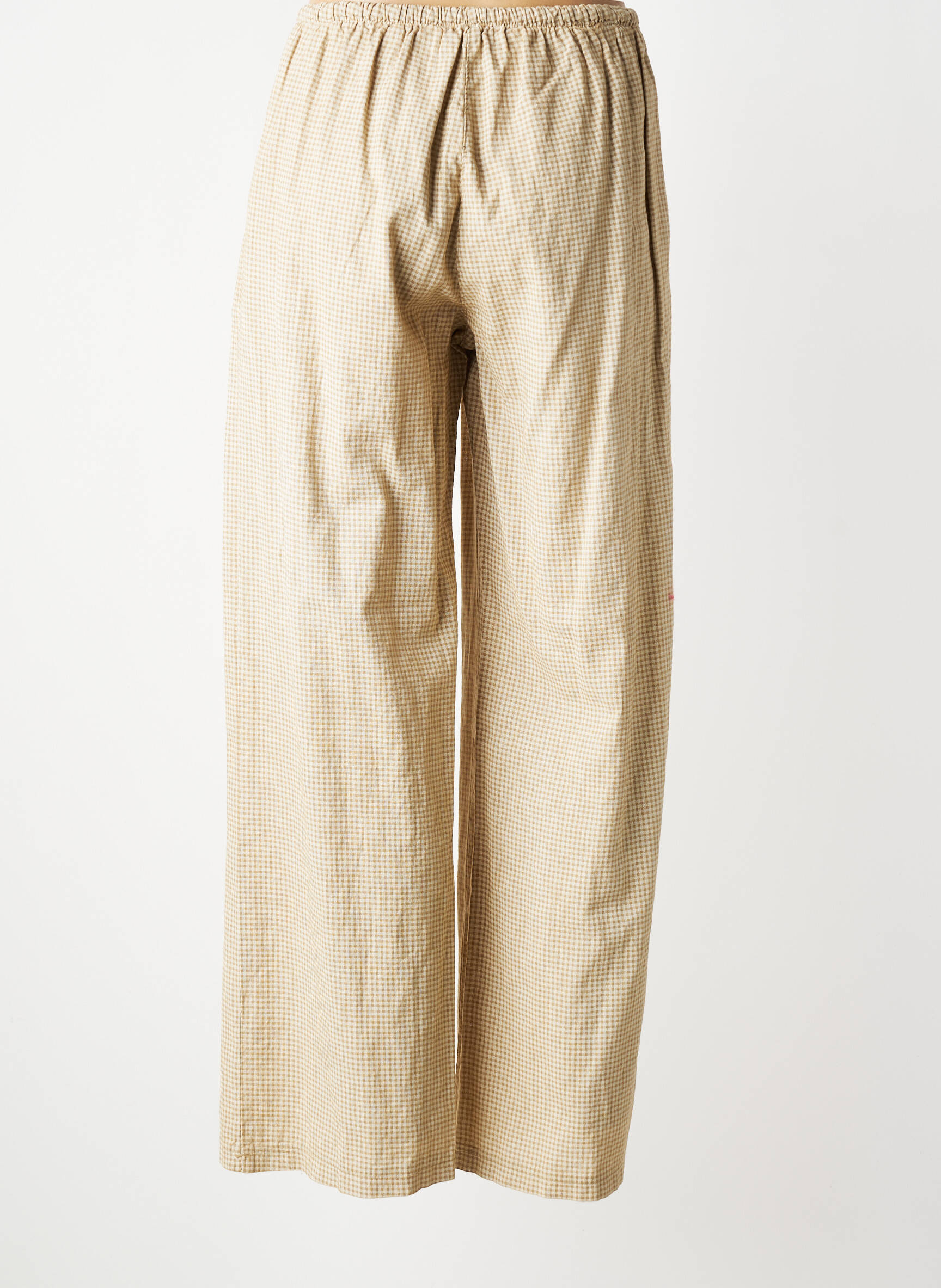 Pantalon large tissage crêpe taille normale beige OTTANTOTTO femme