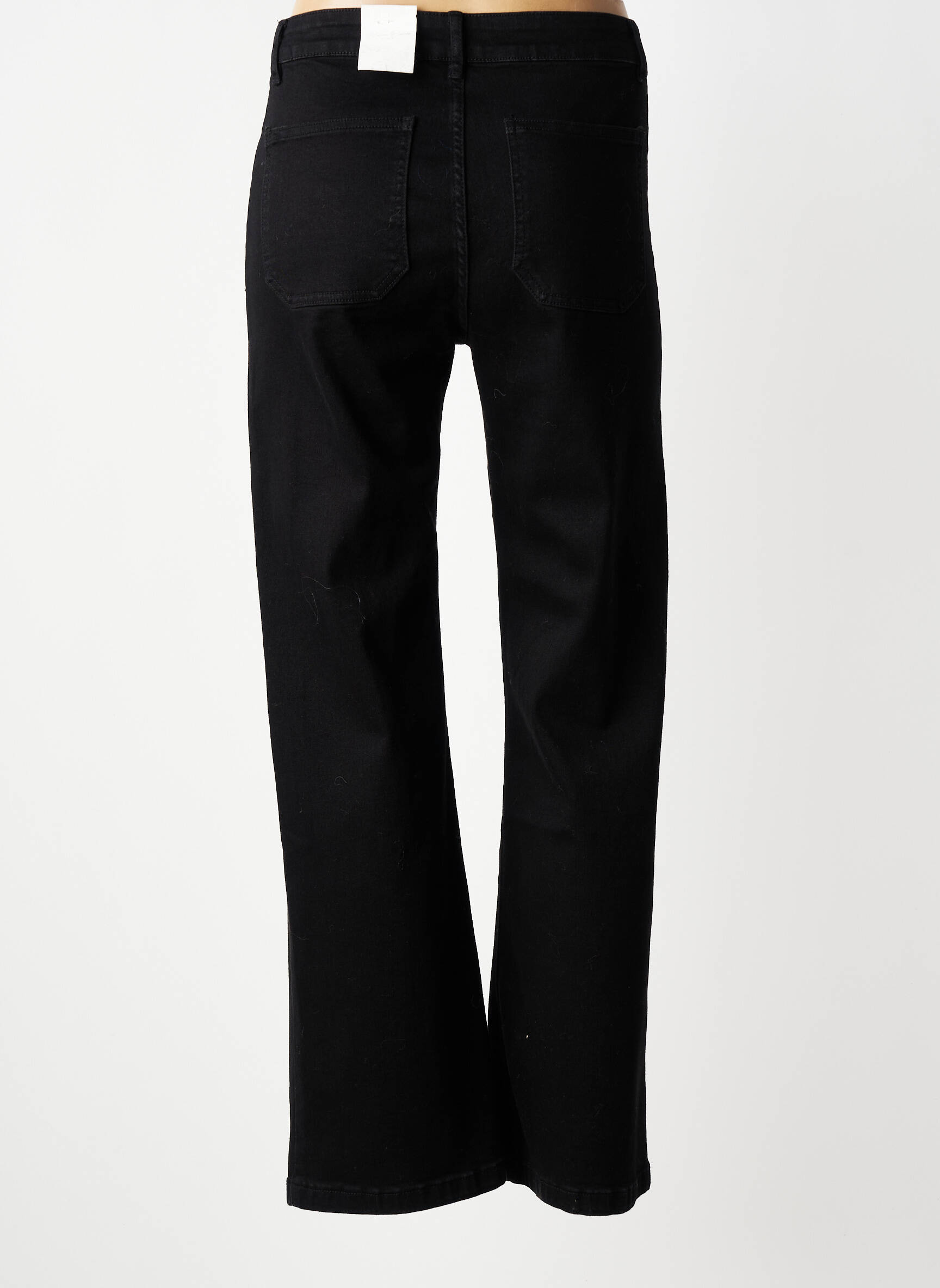 Jeans coupe droite taille haute taille haute noir MAISON ONADO femme