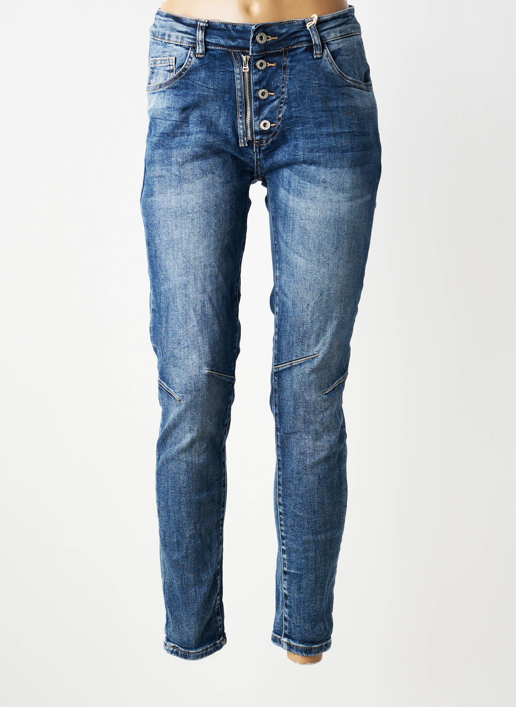 Jeans coupe slim stretch taille normale bleu MELLY & CO femme