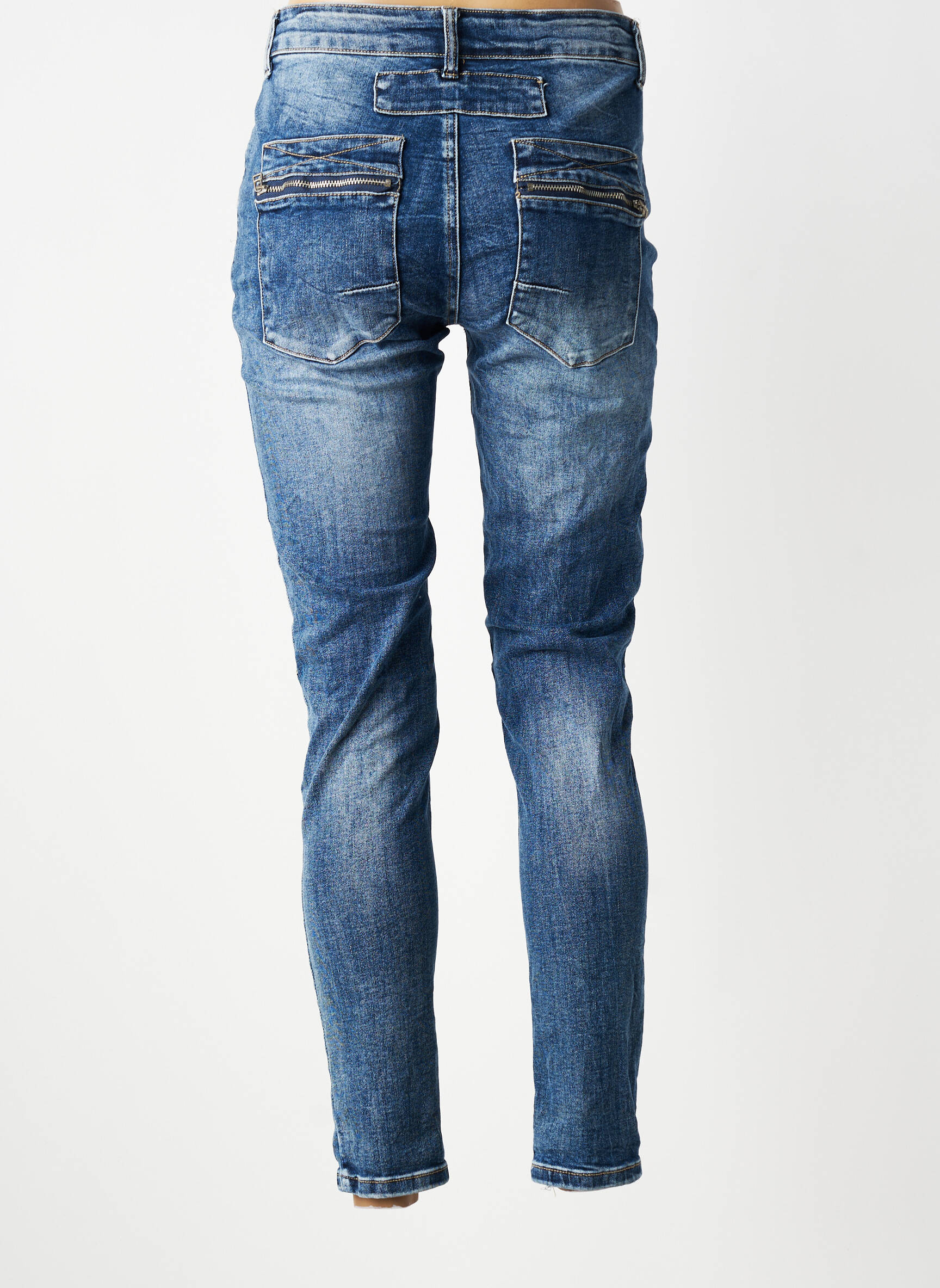 Jeans coupe slim stretch taille normale bleu MELLY & CO femme