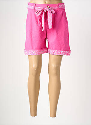 Short tissage denim taille normale rose MADE IN ITALY femme