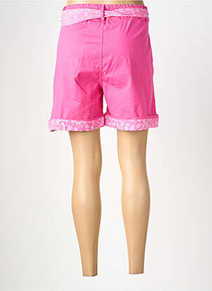 Short tissage denim taille normale rose MADE IN ITALY femme