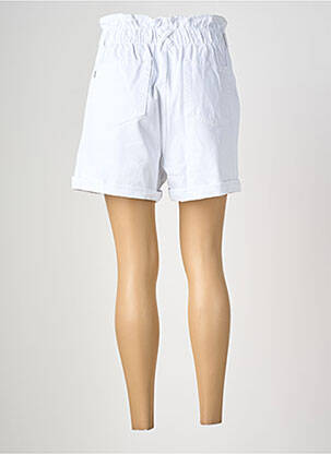 Short tissage denim taille haute blanc TIFFOSI femme
