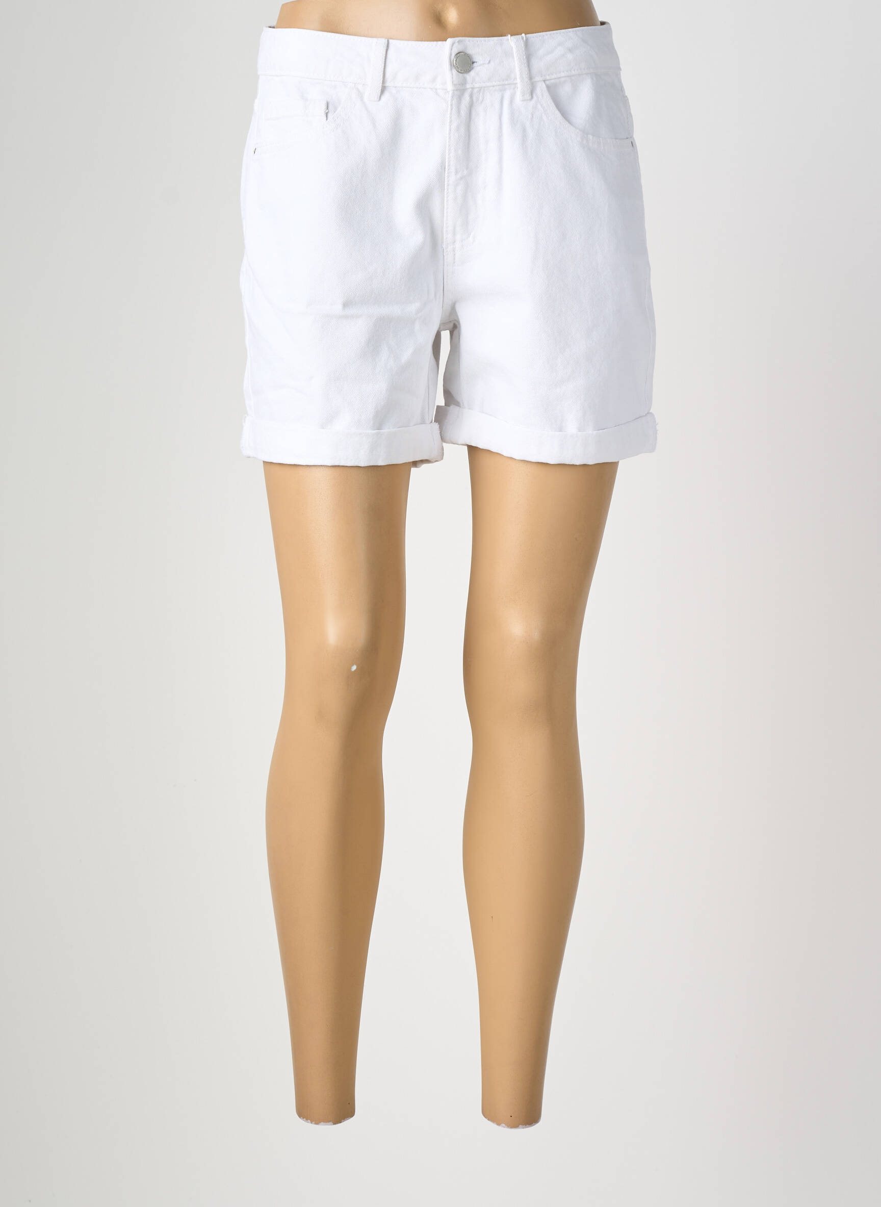 Short tissage denim taille normale blanc VILA femme