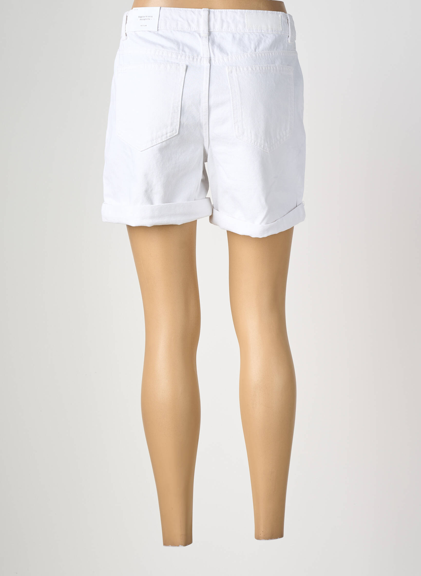 Short tissage denim taille normale blanc VILA femme