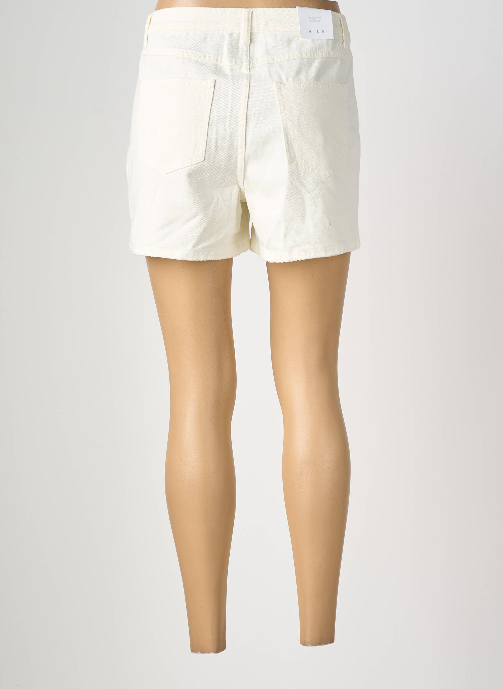 Short tissage denim taille normale beige VILA femme