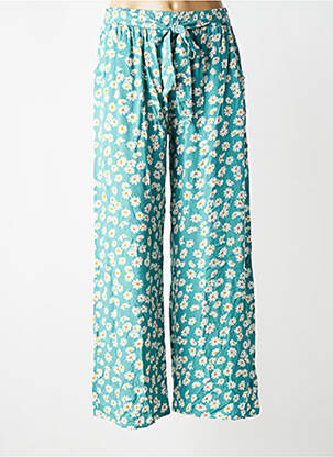 Pantalon large tissage popeline taille normale vert D&X femme