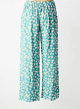 Pantalon large tissage popeline taille normale vert D&X femme