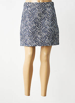 Jupe courte taille à pinces bleu Y'COO femme