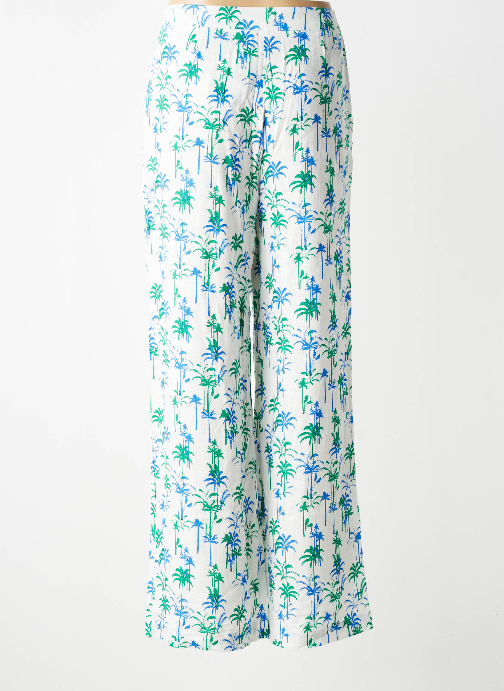 Pantalon large fermeture zippée sous rabat boutonné taille normale vert TIFFOSI femme