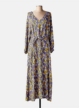 Robe longue manches longues manches longues violet C'FLO femme