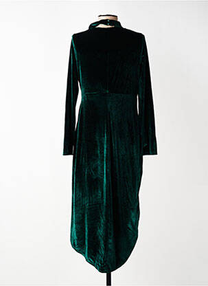 Robe mi-longue manches longues manches longues vert LILIE ROSE femme
