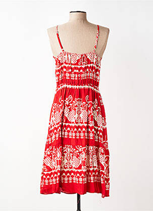 Robe mi-longue manches longues manches longues rouge C'FLO femme