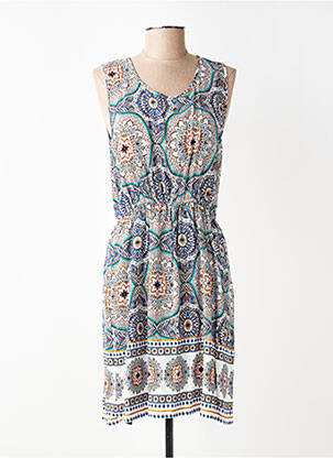 Robe mi-longue imprimé fleurs sans manche bleu MOLLY BRACKEN femme