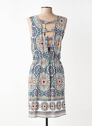 Robe mi-longue imprimé fleurs sans manche bleu MOLLY BRACKEN femme