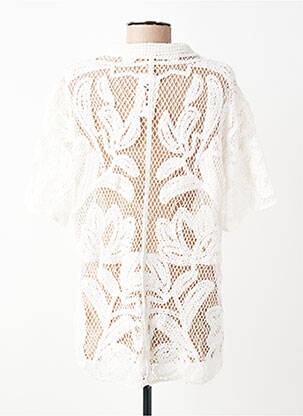 Chemisier manches courtes manches courtes blanc ROSA FASHION femme